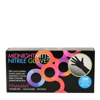 Framar Gant de nitrile sans poudre "Midnight Mitts" (Boite de 100) - Petit - Noir Framar Gant de nitrile sans poudre "Midnight Mitts" (Boite de 100) - Petit - Noir