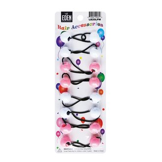 Eden Hair Accessories Boules élastiques - Rose et blanc Eden Hair Accessories Boules élastiques - Rose et blanc