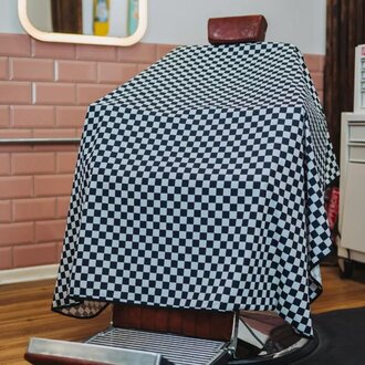 Cape Gang Checkerboard Barber Cape - Black & White