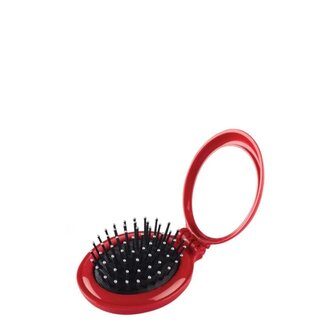Olivia Garden Folding Pop-Up Brush with Mirror - Cranberry