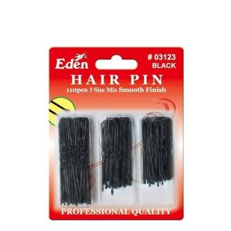 Eden Hair Accessories Épingles à cheveux 3 longueurs assorties (110 pinces) - Noir