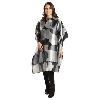 BaByliss PRO Cutting Cape Extra-Large Polysatin Cape (121cm/48" x 147cm/58") - Grey & Black