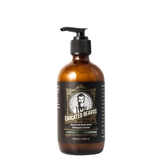 Educated Beards Nettoyant à barbe Menthe Poivrée et Bois de Cèdre (250ml/8.5oz)