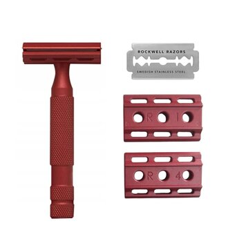 Rockwell Razors Rasoir de sûreté ajustable 6S - Rouge Rockwell Razors Rasoir de sûreté ajustable 6S - Rouge