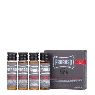 Proraso Cedarwood & Citrus Hot Oil Beard intense nourishing treatment - For coarse beard (4 x 17ml/0.6oz)