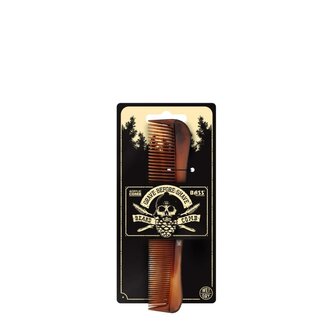 Grave Before Shave Acrylic Comb with Fine and Wide Teeth - Tortoise shell finish