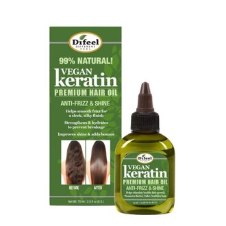 Difeel Huile capillaire anti-frisottis et brillance Keratine Végétalienne "Vegan Keratin" Difeel Huile capillaire anti-frisottis et brillance Keratine Végétalienne "Vegan Keratin"