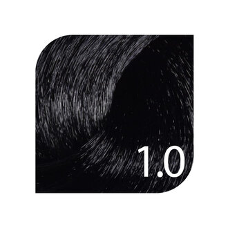 HueSee 1.0/1N - Black Natural / Color Cream Permanent Hair Color (100ml/3.38oz)