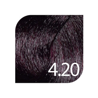 HueSee 4.20/4Vn - Medium Brown Violet Natural / Color Cream Permanent Hair Color (100ml/3.38oz)