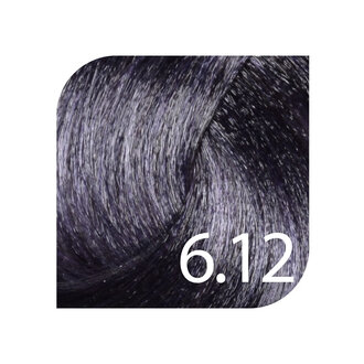 HueSee 6.12/6Av - Dark Blonde Ash Violet / Color Cream Permanent Hair Color (100ml/3.38oz)