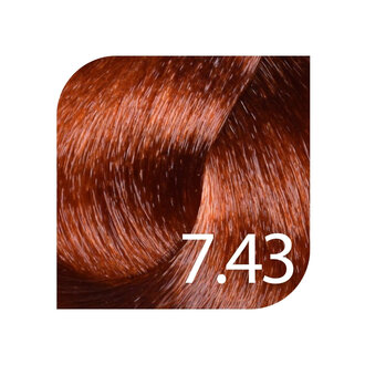 HueSee 7.43/7Cg - Medium Blonde Copper Gold / Color Cream Permanent Hair Color (100ml/3.38oz)