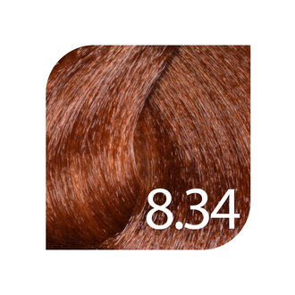 HueSee 8.34/8Gc - Blonde Gold Copper / Color Cream Permanent Hair Color (100ml/3.38oz)