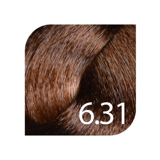 HueSee 6.31/6Ga - Dark Blonde Gold Ash / Color Cream Permanent Hair Color (100ml/3.38oz)