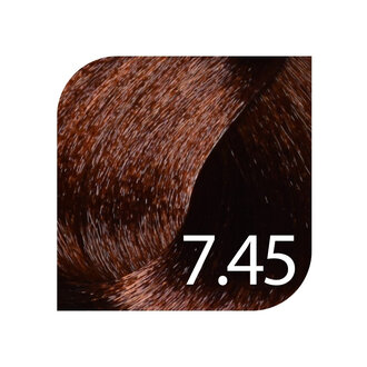 HueSee 7.45/7Cb - Medium Blonde Copper Browny / Color Cream Permanent Hair Color (100ml/3.38oz)