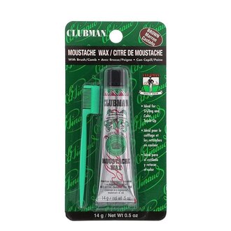 Clubman Pinaud Moustache Wax with Brush Comb - Brown (14g/0.5oz)