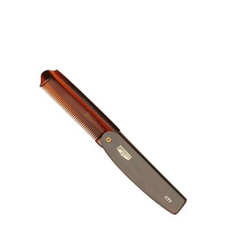 Uppercut Deluxe Peigne repliable CT7 "Barber's Flip Comb" - Tortoise (190mm/7,48")