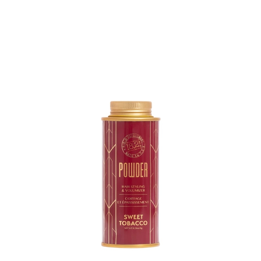 sweet tobacco hair styling powder 18.21 Man Made Reshape your style and extend time in between shampoos with a light dusting that leaves hair clean and spiffy 18.21 Man Made Sweet Tobacco