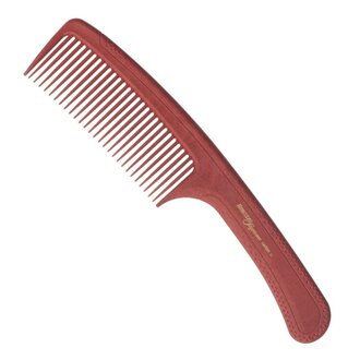 Hercules Sägemann Peigne à manche antistatique avec dents larges Carbon 11 (225mm/8.85") - Rouge