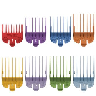 WAHL Professional Ensemble de 8 guide de coupe en nylon de couleurs #53152