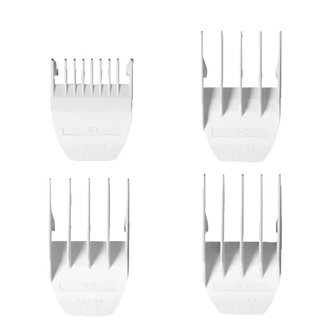 WAHL Professional #53164 Set of 4 Trimmer Guides 1# to #4 - White