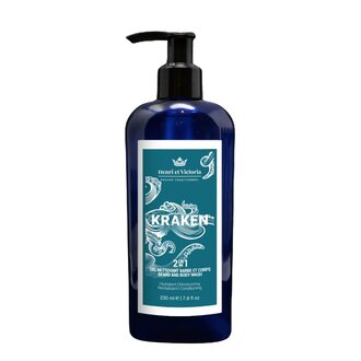 Henri et Victoria Gel nettoyant 2 en 1 barbe et corps "Kraken" (228g/8.0oz)