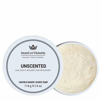 Henri et Victoria Savon à raser avec beurre de karité "Unscented" (114g/4.0oz)
