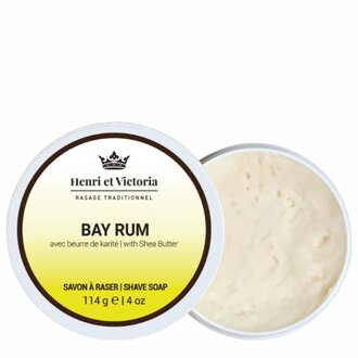 Henri et Victoria Savon à raser avec beurre de karité "Bay Rum" (114g/4.0oz) Henri et Victoria Savon à raser avec beurre de karité "Bay Rum" (114g/4.0oz)