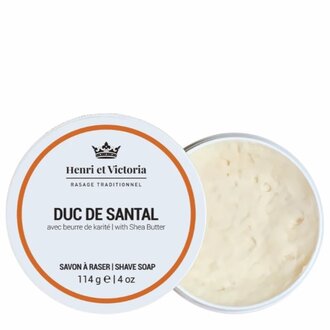 Henri et Victoria Savon à raser avec beurre de karité "Duc de Santal" (114g/4.0oz) Henri et Victoria Savon à raser avec beurre de karité "Duc de Santal" (114g/4.0oz)