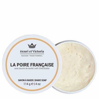 Henri et Victoria Savon à raser avec beurre de karité La Poire Française (114g/4.0oz) Henri et Victoria Savon à raser avec beurre de karité La Poire Française (114g/4.0oz)