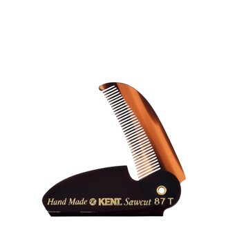 KENT. Peigne de poche pliant pour barbe et moustache (117mm/4.6") - 87T