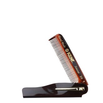 KENT. Folding Pocket Comb with Clip (167mm/6.6") - 20T