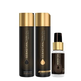 Sebastian Professionnel Trio légèreté et brillance "Dark Oil" (2x 250ml/8.5oz, 30ml/1.0oz)