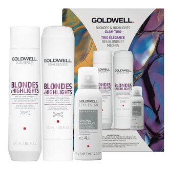 Goldwell. Trio élégance blonds et mèches "Blondes & Highlights" (2x300ml/10.1oz, 58g/2.0oz) Goldwell. Trio élégance blonds et mèches "Blondes & Highlights" (2x300ml/10.1oz, 58g/2.0oz)