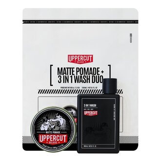 Uppercut Deluxe Duo pommade matte et nettoyant 3 en 1 "Matte & 3 In 1" (100g/3.5oz, 240ml/8.1oz) Uppercut Deluxe Duo pommade matte et nettoyant 3 en 1 "Matte & 3 In 1" (100g/3.5oz, 240ml/8.1oz)