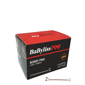 BaByliss PRO Bobby Pins Long Crimped (227g/1/2lb) (7cm/2 3/4") Brown