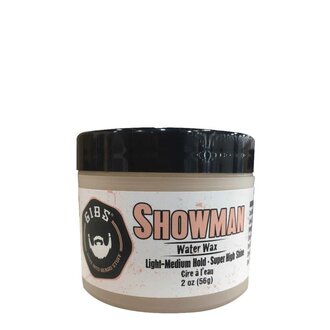 Gibs Grooming Cire à base d'eau "Showman" - Tenue légère à moyenne, Fini ultra brillant (56g/2.0oz)