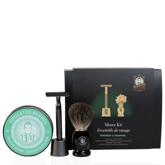 Educated Beards Ensemble de rasage "Peppermint Cedarwood Shave Kit"  - 5 Pièces