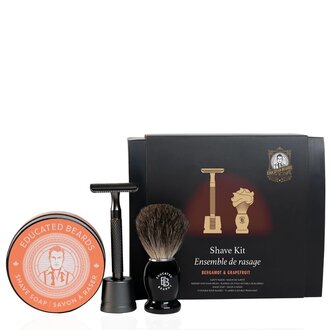 Educated Beards Ensemble de rasage "Bergamot & Grapefruit Shave Kit" - 5 Pièces