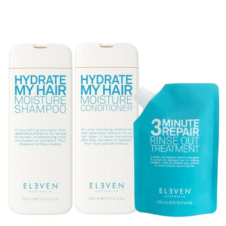 Eleven Australia Trio hydratant "Hydrate Me Hair" (2x 300ml/10.1oz, 200ml/6.7oz)