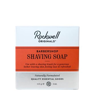 Rockwell Razors Savon à raser dans un bol en bois noir - Barbershop Scent (113g/4.0oz)