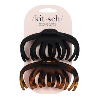 Kitsch Octopus Claw Clips - Black & Tort (2/Pack)