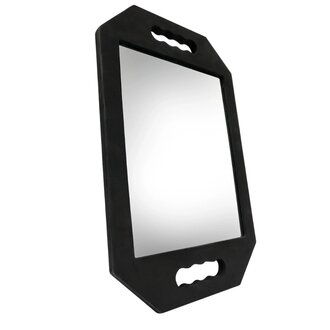 Standard Issue Barber Supplies Miroir à poignées portatif avec cadre en mousse durable (40.6cm/16.0" x 26.0cm/10.25") - Noir