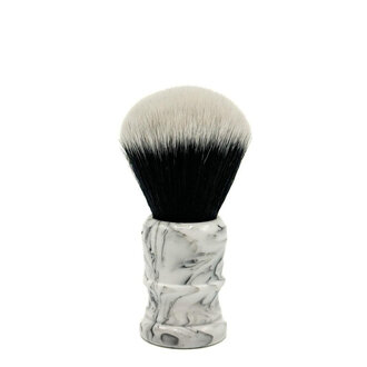 Parker Shaving Brush with Premium Synthetic Tuxedo Knot Bristles and Marbled White & Black Resin Handle - Large (26mm/1.02") - WBSY