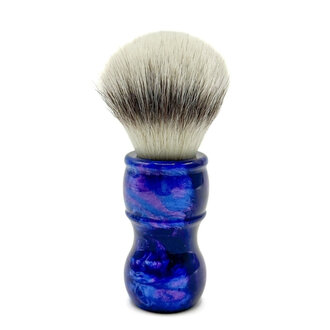 Parker Shaving Brush with Premium Synthetic Bristles and Iridescent Blue Resin Handle - Medium (24mm/0.94") - BLSY2