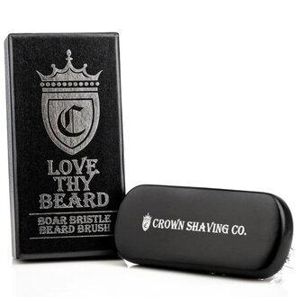 Crown Shaving Co. Board Bristle Beard Brush "Love Thy Beard" (115mm/4.53" x 55mm/2.17")