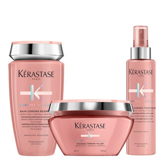 Kérastase Paris Trio réparation en profondeur cheveux colorés Chroma Absolu (250ml/8.5oz, 200ml/6.8oz, 150ml/5.1oz)