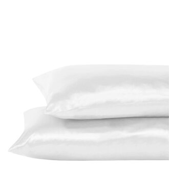 Taie d'oreiller en satin Standard/Queen - Blanc