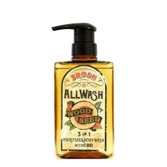Brosh Pomade Nettoyant 3-en 1 "All Wash Wood Seed" cheveux, visage et corps (400ml/13.5oz)