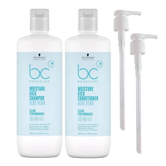 Schwarzkopf  Bonacure Duo hydratant "Moisture Kick" + 2 pompes (2x1000ml/33.8oz)
