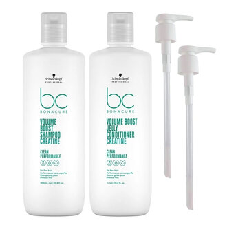 Schwarzkopf  Bonacure Duo volumisant "Volume Boost" + 2 pompes (2x1000ml/33.8oz)